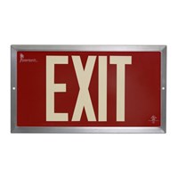 50' PL DOUBLE EXIT, RED STROKE, EXTRUDED FRAME